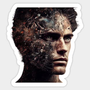 Half Human Half Robot I Your Worst Enemy Sticker Sticker